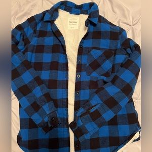 Bluenotes Fluffy Plaid Blue Flannel | XS